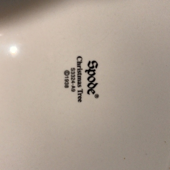 New Spode 11" Oval Tray Serving Dish Plate Christmas Tree Merry Christmas No Box - Picture 4 of 5